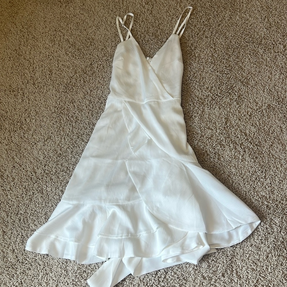 selfie leslie white strappy cocktail dress